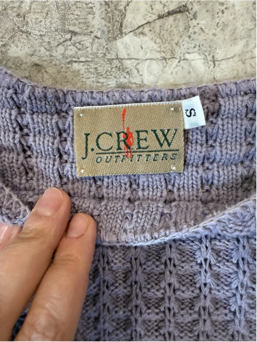 Vintage 90s J. Crew Purple Cable Knit Sleeveless Sweater Sz S